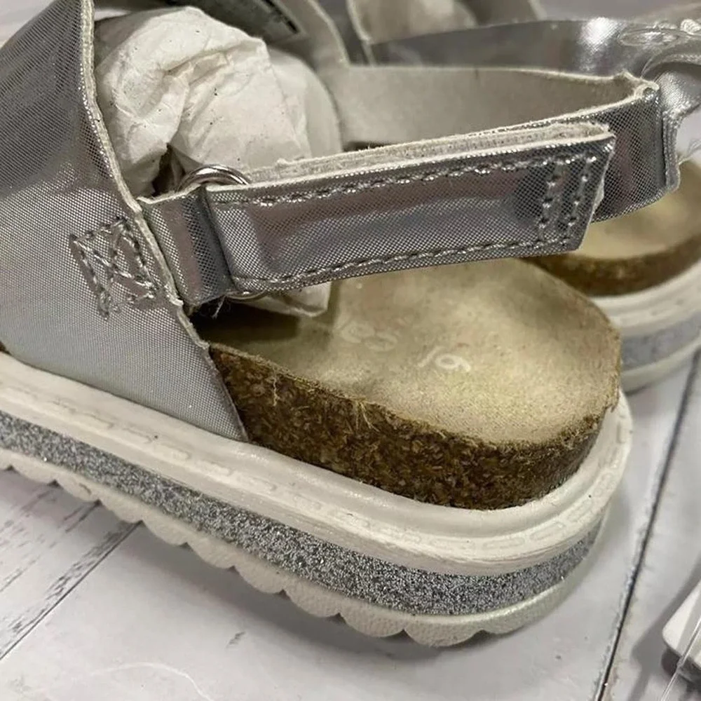 Carter's Silver Slingback Carlyle Sandal with Glitter-Size 6